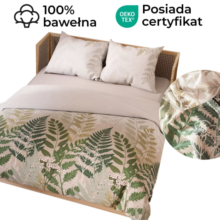 FERNA Komplet pościeli z bawełny satynowej 160x200cm 100092/SAT/000/160200/1