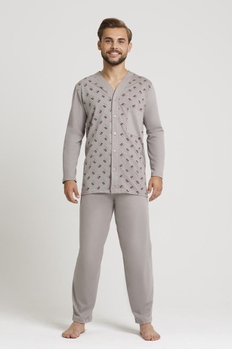 PIŻAMA MĘSKA ROZPINANA DR R.4XL-5XL mix kolor / mix wzór XXXXL
