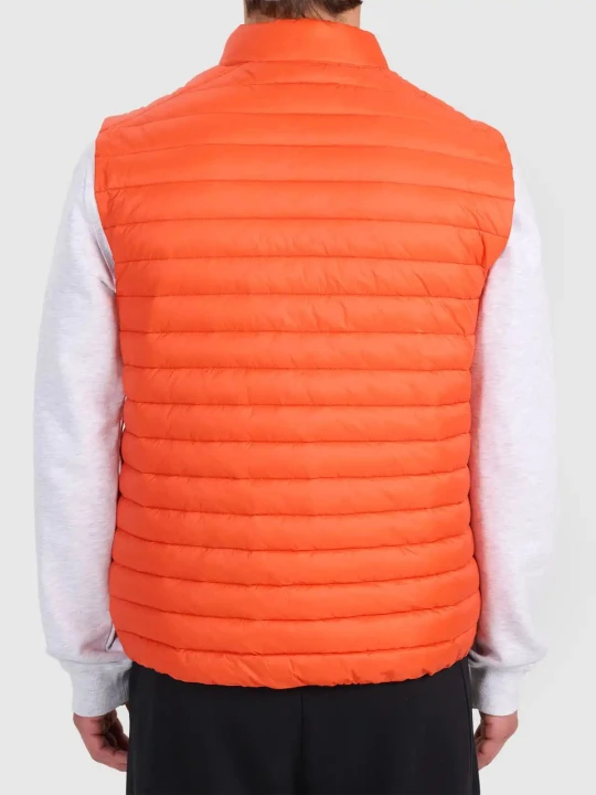 Kamizelka męska pikowana pomarańczowa 4F : Kolor - Pomarańczowy, Rozmiar odzieży - 2XL