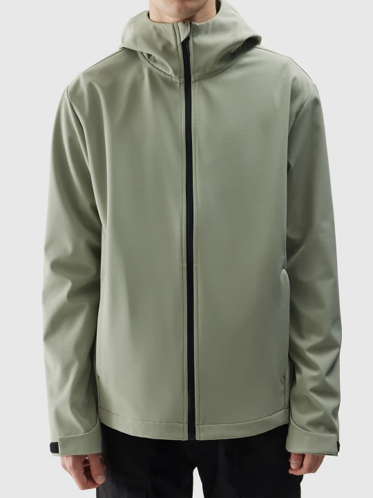 Kurtka softshell męska oliwkowa 4F membrana 5000 : Kolor - Zielony, Rozmiar odzieży - S