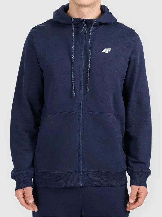 Bluza dresowa rozpinana z kapturem męska granatowa 4F : Kolor - Granatowy, Rozmiar odzieży - 2XL