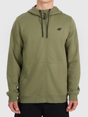 Bluza dresowa z kapturem rozpinana męska zielona 4F : Kolor - Zielony, Rozmiar odzieży - 2XL