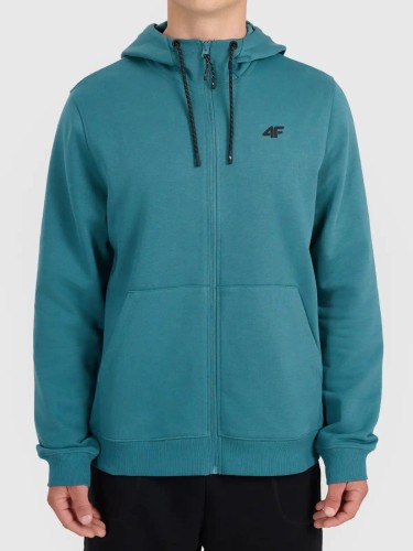 Bluza dresowa z kapturem rozpinana męska zielona 4F : Kolor - Zielony, Rozmiar odzieży - 4XL