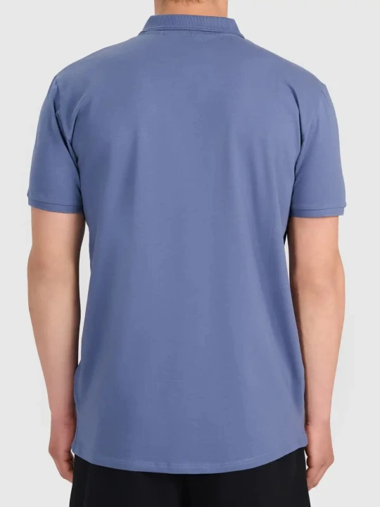 Koszulka t-shirt polo basic męski niebieski 4F : Kolor - Niebieski, Rozmiar odzieży - S