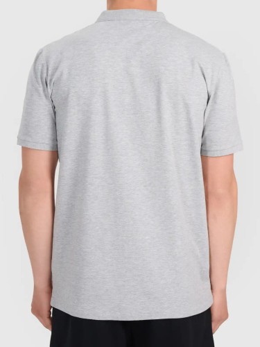 Koszulka t-shirt polo basic męski szary 4F : Kolor - Szary, Rozmiar odzieży - 2XL