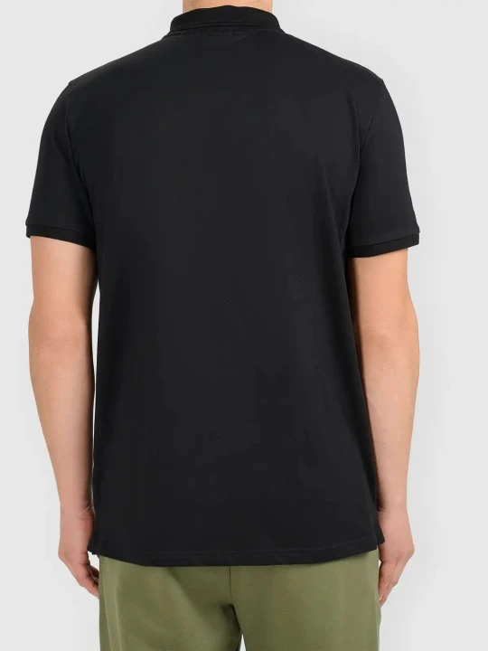 Koszulka t-shirt polo basic męski czarny 4F : Kolor - Czarny, Rozmiar odzieży - XL