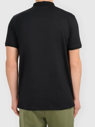 Koszulka t-shirt polo basic męski czarny 4F : Kolor - Czarny, Rozmiar odzieży - 3XL