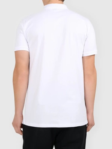 Koszulka t-shirt polo basic męski biały 4F : Kolor - Biały, Rozmiar odzieży - 2XL