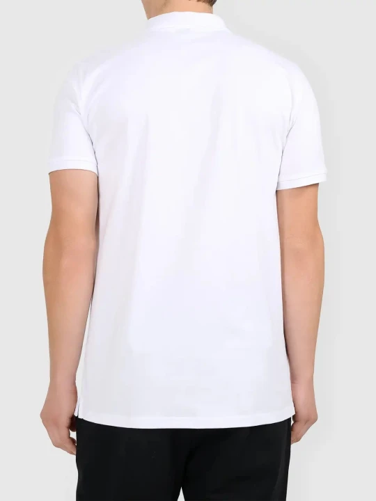 Koszulka t-shirt polo basic męski biały 4F : Kolor - Biały, Rozmiar odzieży - 2XL