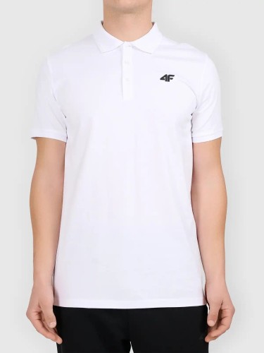 Koszulka t-shirt polo basic męski biały 4F : Kolor - Biały, Rozmiar odzieży - 3XL