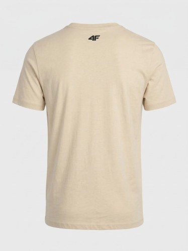 Koszulka t-shirt bawełniany limitowana kolekcja męska beżowa 4F : Kolor - Beżowy, Rozmiar odzieży - 4XL