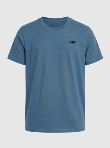 Koszulka t-shirt bawełniany limitowana kolekcja męska niebieska 4F : Kolor - Niebieski, Rozmiar odzieży - XL