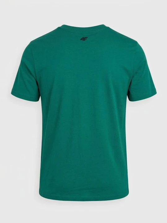 Koszulka t-shirt bawełniany limitowana kolekcja męska zielona 4F : Kolor - Zielony, Rozmiar odzieży - M