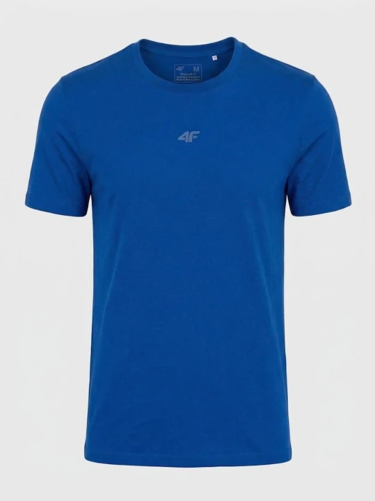 Koszulka t-shirt bawełniany limitowana kolekcja męski niebieski 4F : Kolor - Niebieski, Rozmiar odzieży - XL
