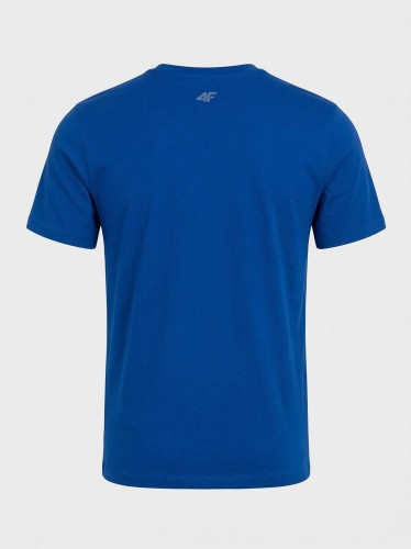Koszulka t-shirt bawełniany limitowana kolekcja męski niebieski 4F : Kolor - Niebieski, Rozmiar odzieży - M
