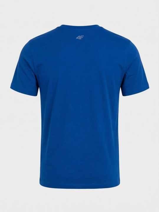 Koszulka t-shirt bawełniany limitowana kolekcja męski niebieski 4F : Kolor - Niebieski, Rozmiar odzieży - M