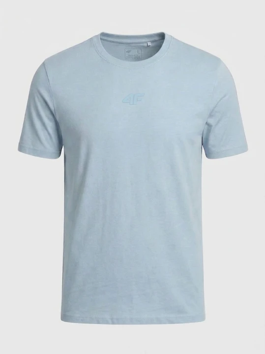 Koszulka t-shirt bawełniany limitowana kolekcja męski błękitny 4F : Kolor - Błękitny, Rozmiar odzieży - 5XL