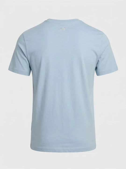 Koszulka t-shirt bawełniany limitowana kolekcja męski błękitny 4F : Kolor - Błękitny, Rozmiar odzieży - 4XL