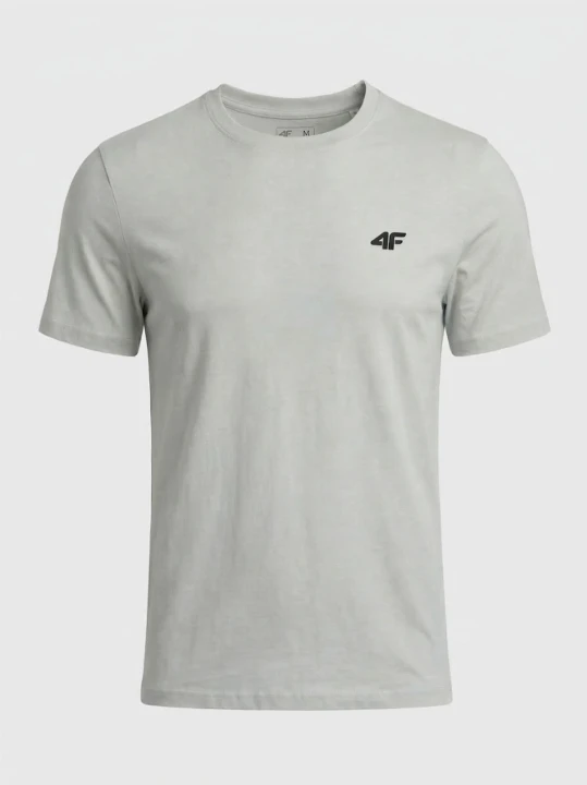 Koszulka t-shirt bawełniany limitowana kolekcja męska szara 4F : Kolor - Szary, Rozmiar odzieży - 5XL