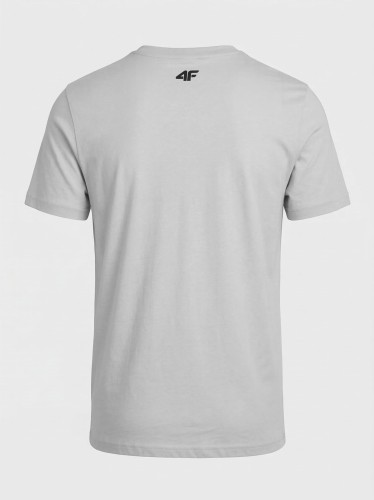 Koszulka t-shirt bawełniany limitowana kolekcja męska szara 4F : Kolor - Szary, Rozmiar odzieży - 5XL