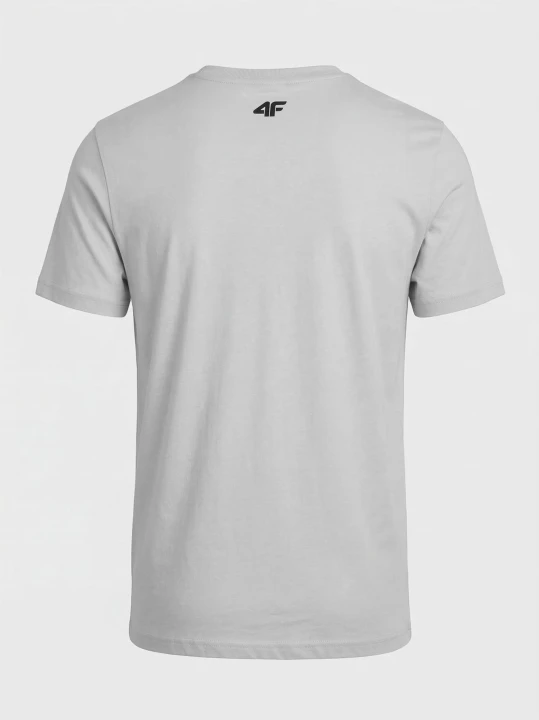 Koszulka t-shirt bawełniany limitowana kolekcja męska szara 4F : Kolor - Szary, Rozmiar odzieży - 3XL