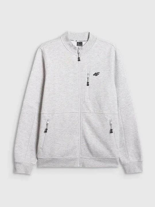 Bluza męska rozpinana szara 4F : Kolor - Szary, Rozmiar odzieży - 5XL