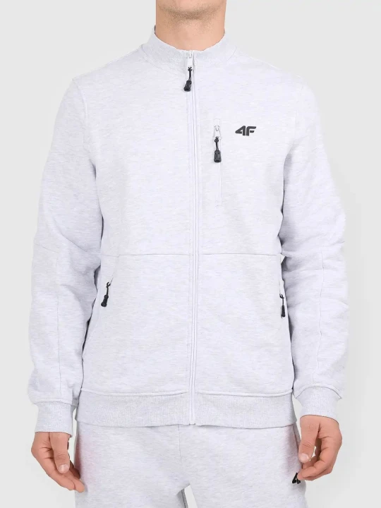 Bluza męska rozpinana szara 4F : Kolor - Szary, Rozmiar odzieży - 5XL