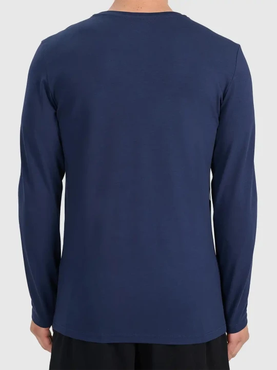 Longsleeve koszulka bawełniana z długim rękawem męska granatowy 4F : Kolor - Granatowy, Rozmiar odzieży - XL