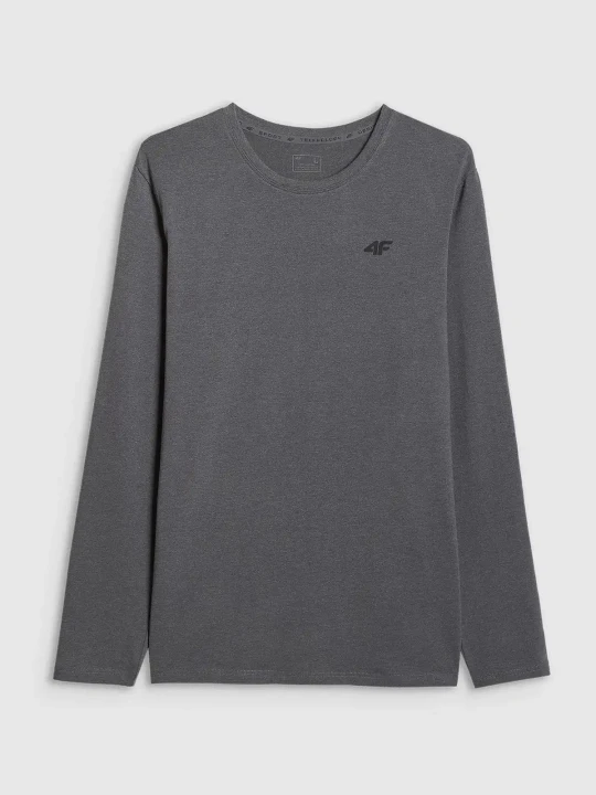 Longsleeve koszulka bawełniana z długim rękawem męska szara 4F : Kolor - Szary, Rozmiar odzieży - M