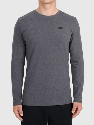 Longsleeve koszulka bawełniana z długim rękawem męska szara 4F : Kolor - Szary, Rozmiar odzieży - L