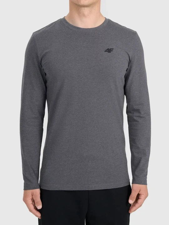 Longsleeve koszulka bawełniana z długim rękawem męska szara 4F : Kolor - Szary, Rozmiar odzieży - L