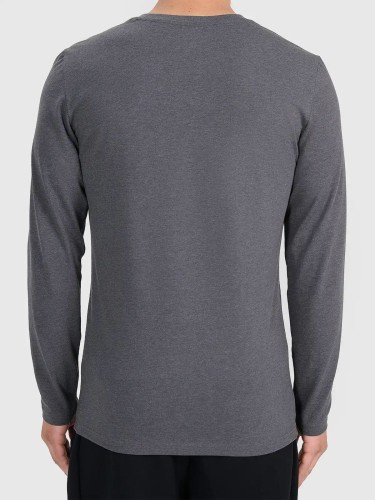 Longsleeve koszulka bawełniana z długim rękawem męska szara 4F : Kolor - Szary, Rozmiar odzieży - L