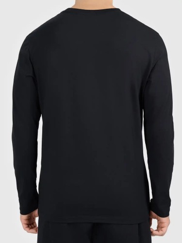 Longsleeve koszulka bawełniana z długim rękawem męska czarny 4F : Kolor - Czarny, Rozmiar odzieży - L