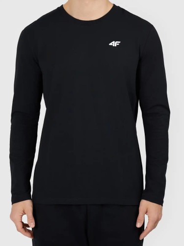 Longsleeve koszulka bawełniana z długim rękawem męska czarny 4F : Kolor - Czarny, Rozmiar odzieży - XL