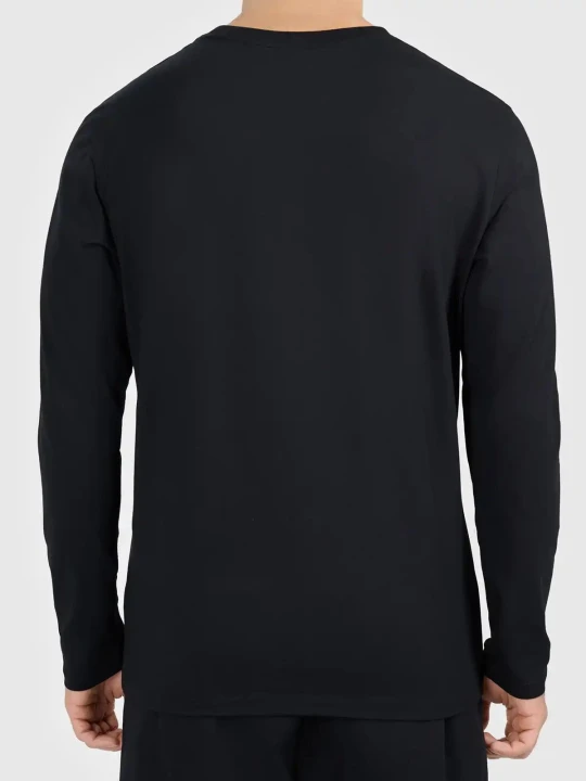 Longsleeve koszulka bawełniana z długim rękawem męska czarny 4F : Kolor - Czarny, Rozmiar odzieży - 2XL