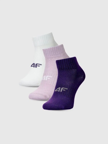 Skarpety za kostkę dziecięce unisex multikolor 4F 3pak : Kolor - Multikolor, Rozmiar skarpetki dzieci - 35-38