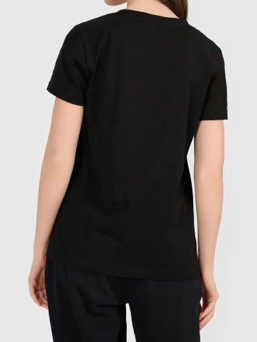 Koszulka t-shirt bawełniany damski czarny 4F : Kolor - Czarny, Rozmiar odzieży - XL