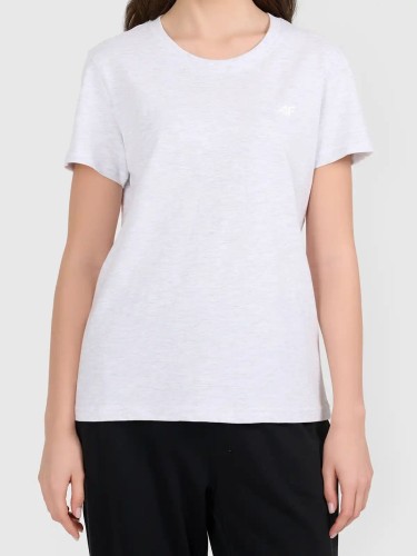 Koszulka t-shirt bawełniany damski szary 4F : Kolor - Szary, Rozmiar odzieży - S