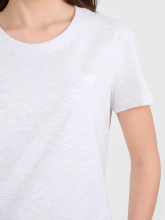 Koszulka t-shirt bawełniany damski szary 4F : Kolor - Szary, Rozmiar odzieży - XS