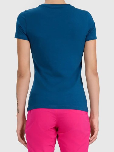 Koszulka t-shirt damski bawełniany gładki morska zieleń 4F : Kolor - Zielony, Rozmiar odzieży - S