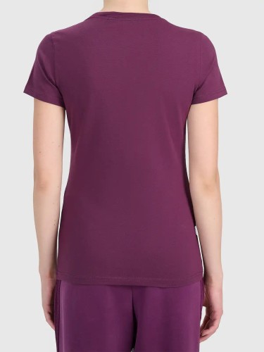 Koszulka t-shirt damski bawełniany gładki burgundowy 4F : Kolor - Bordowy, Rozmiar odzieży - XS