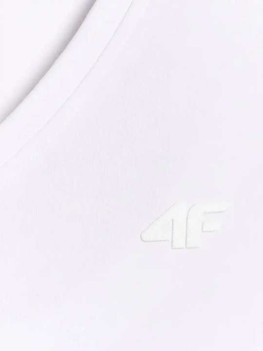 Koszulka t-shirt damska gładka slim biała 4F : Kolor - Biały, Rozmiar odzieży - S