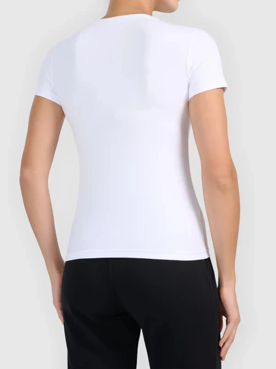 Koszulka t-shirt damska gładka slim biała 4F : Kolor - Biały, Rozmiar odzieży - L