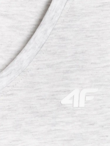 Koszulka t-shirt damska gładka slim szara 4F : Kolor - Szary, Rozmiar odzieży - M