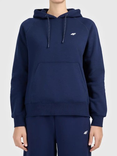 Bluza damska z kapturem nierozpinana granatowa 4F : Kolor - Granatowy, Rozmiar odzieży - S