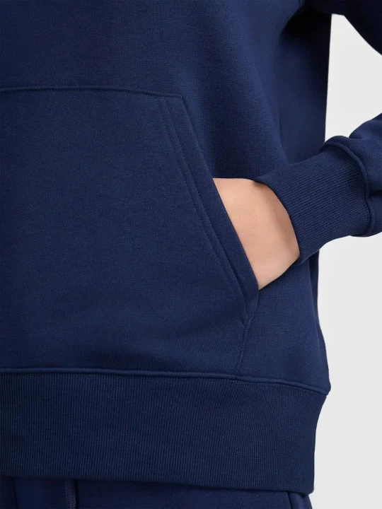 Bluza damska z kapturem nierozpinana granatowa 4F : Kolor - Granatowy, Rozmiar odzieży - S