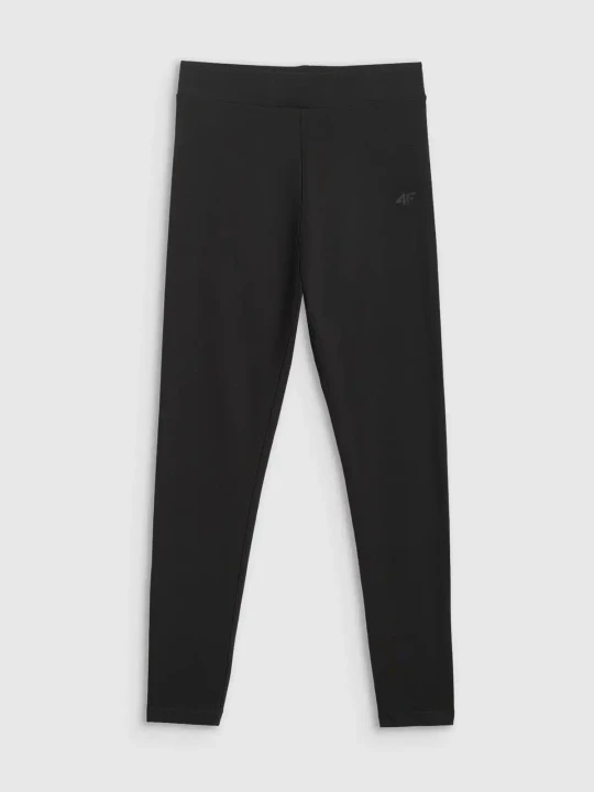 Legginsy treningowe bawełniane damskie czarne 4F : Kolor - Czarny, Rozmiar odzieży - L