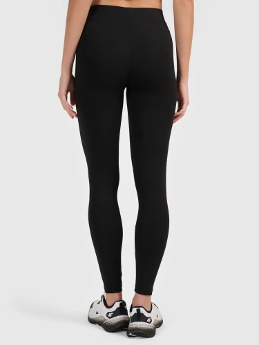 Legginsy treningowe bawełniane damskie czarne 4F : Kolor - Czarny, Rozmiar odzieży - S