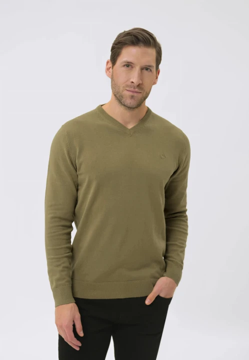 Sweter z dekoltem w serek S-KLARO, rozmiar XXL