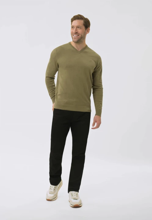 Sweter z dekoltem w serek S-KLARO, rozmiar XXL